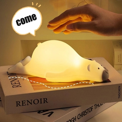 Le cadeau a mené le bureau visqueux d'ours de silicone rechargeable de lumière de nuit de sommeil d'enfants